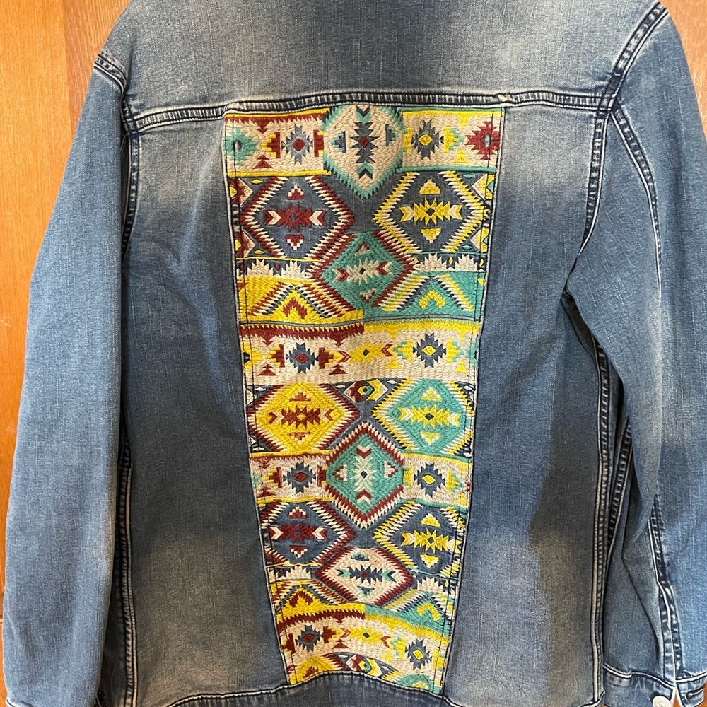 Lularoe Medium Aztec Denim Jacket - Picture 2 of 3